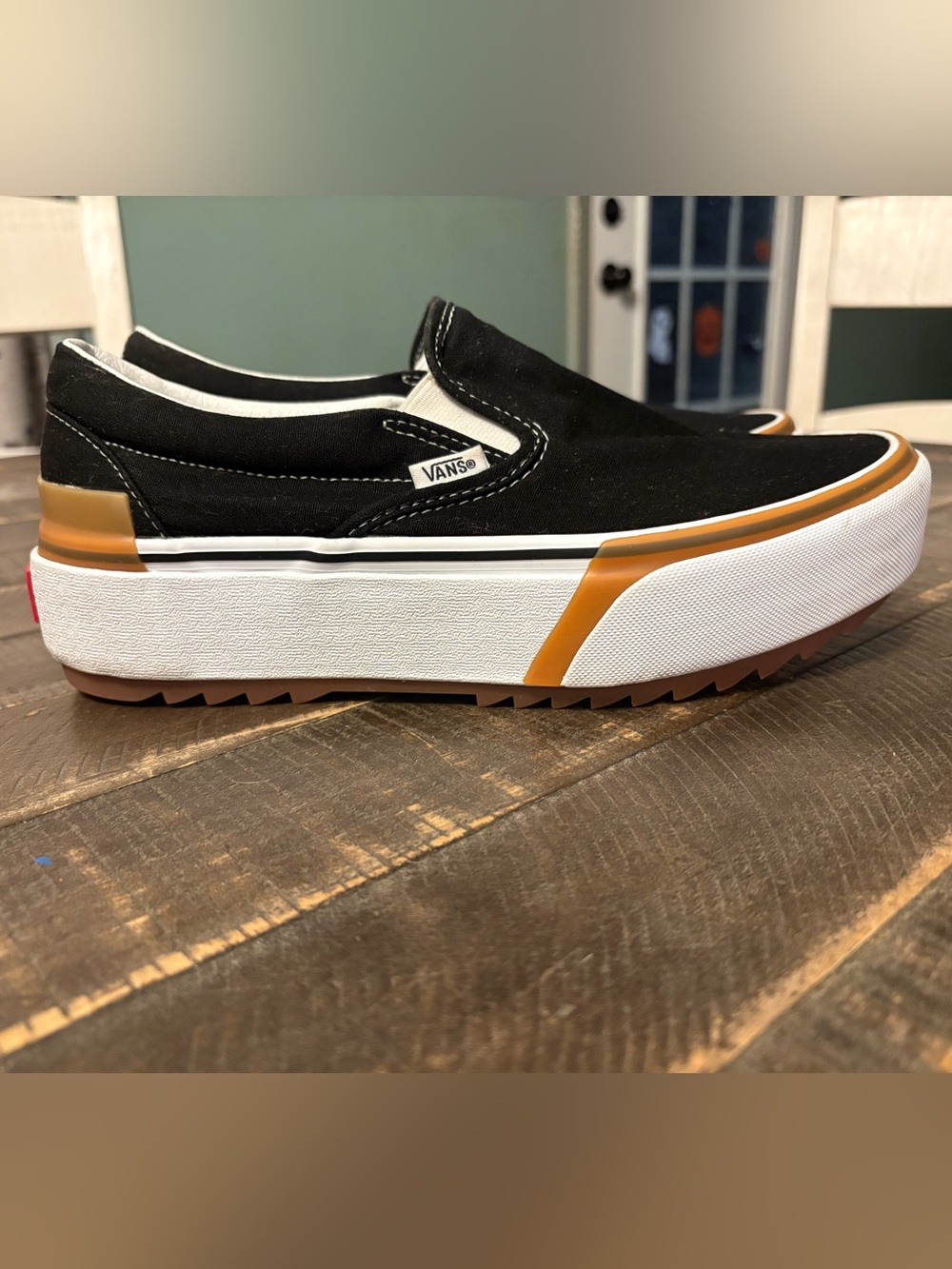 Vans Classic Slip-On Stacked Platform Sneakers Women’s Black Canvas W9.5/M8